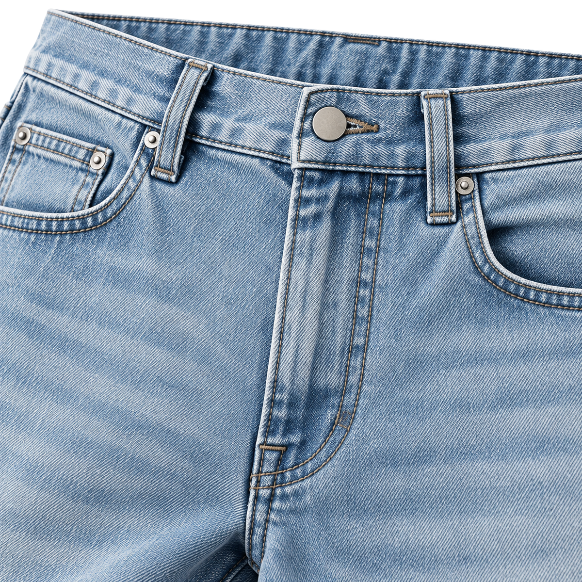 Light Wash Straight-Fit Denim Jeans | Koupbeery
