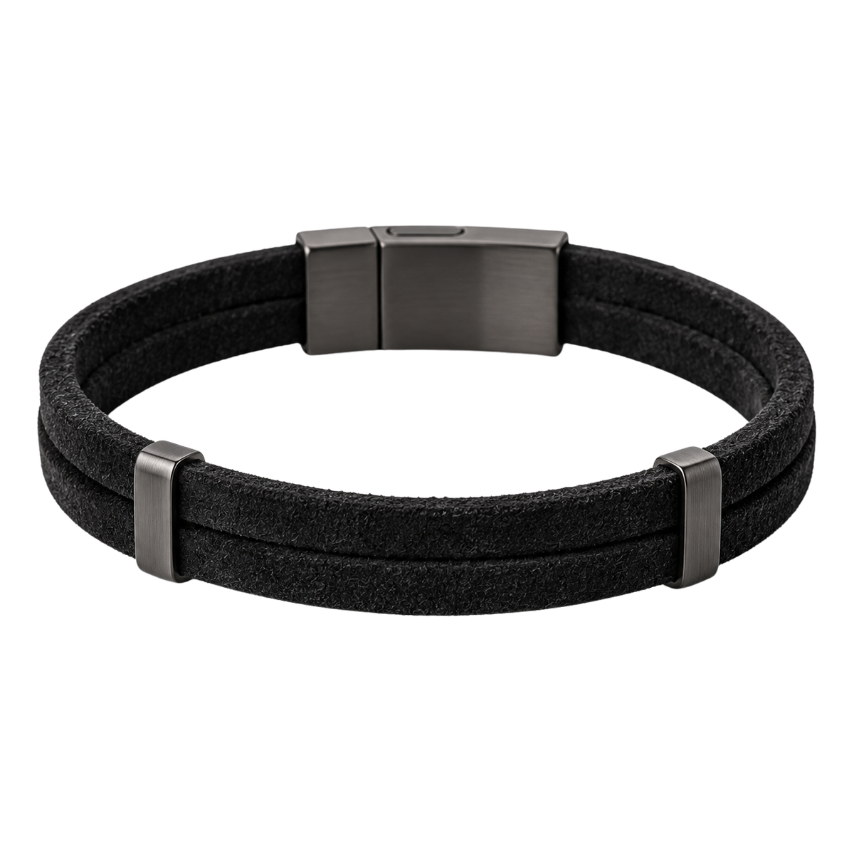 Black Suede Double-Wrap Bracelet | Koupbeery