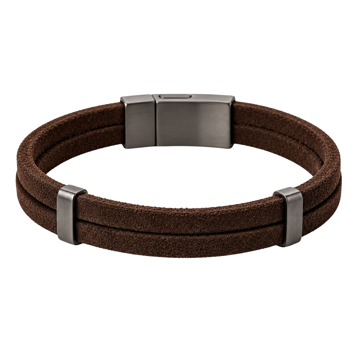Brown Suede Double-Wrap Bracelet | Koupbeery