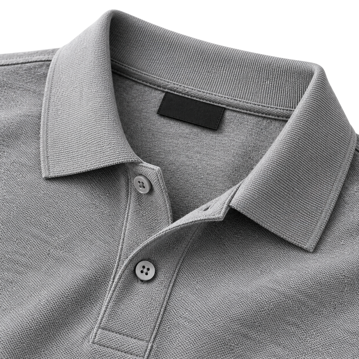 Grey Premium Cotton Piqué Polo Shirt | Koupbeery