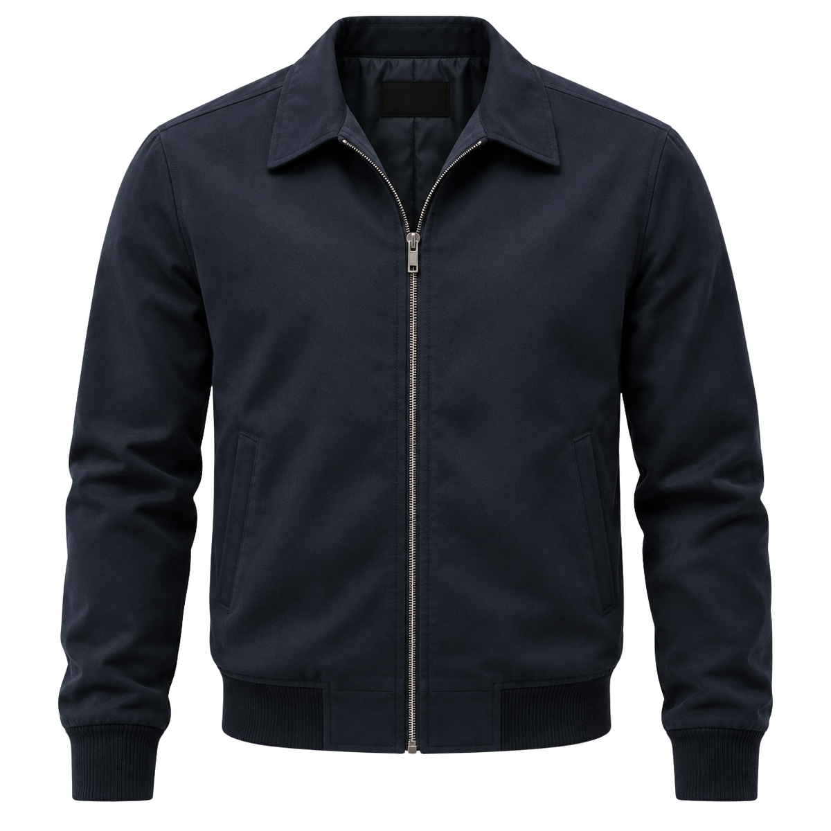 Navy Harrington Zip Jacket | Koupbeery